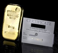 Umicore 500 Gram Gold Bar