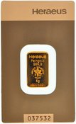 Heraeus 5 Gram Gold Bar