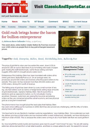 Gold Rush Brings Home the Bacon for Bullion Entrepeneur Gold Rush Brings Home the Bacon for Bullion Entrepeneur