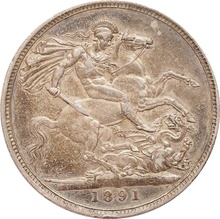 1891 Silver Crown Coin Queen Victoria Jubilee Head Good Fine