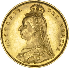 1887 Gold Half Sovereign Queen Victoria Jubilee Head Shield Back NGC MS64