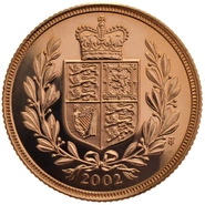 2002 Gold Sovereign Coin Elizabeth II Fourth Head