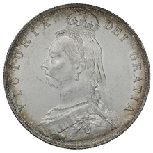 1889 Silver Half Crown Coin Queen Victoria