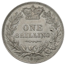 1883 Silver Shilling Coin Queen Victoria