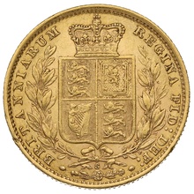 1884 Gold Sovereign Coin Queen Victoria Young Head Shield Back Sydney