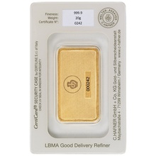 20g Gold Bar C. Hafner Minted