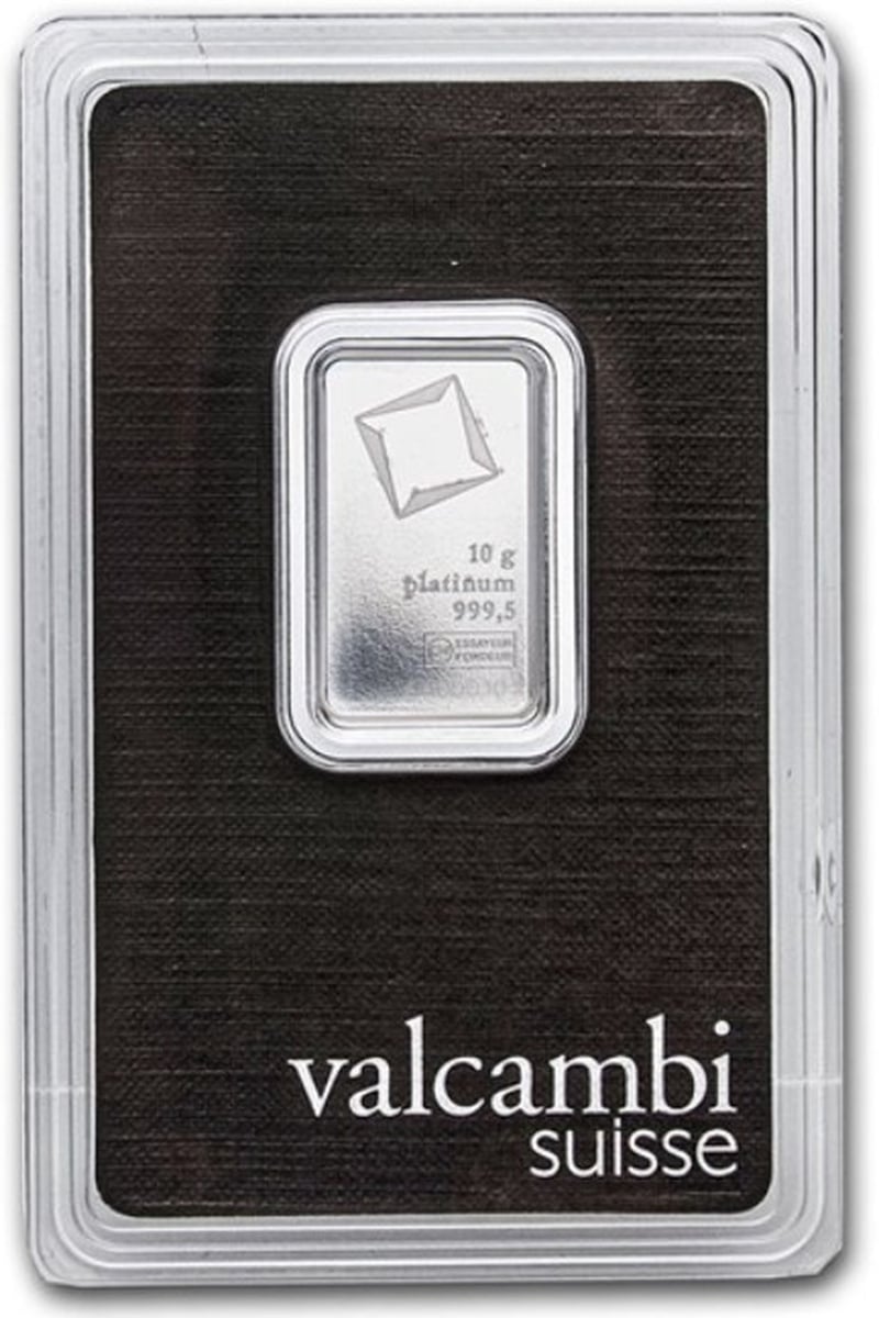 10g Platinum Bar Valcambi Minted