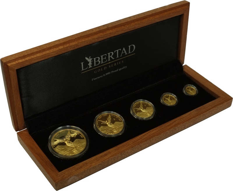2015 Gold Proof Libertad 5 Coin Set Boxed