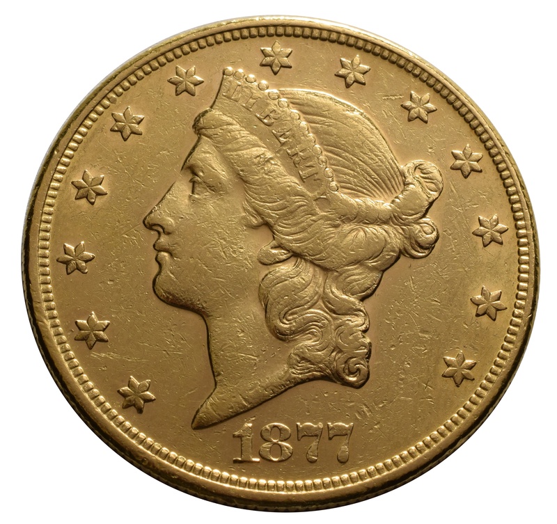1877 $20 Gold Coin Double Eagle Liberty Head San Francisco