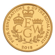 2018 1/4oz Four Generations of Royalty Proof Gold Coin Boxed