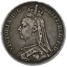 1890 Silver Crown Coin Queen Victoria