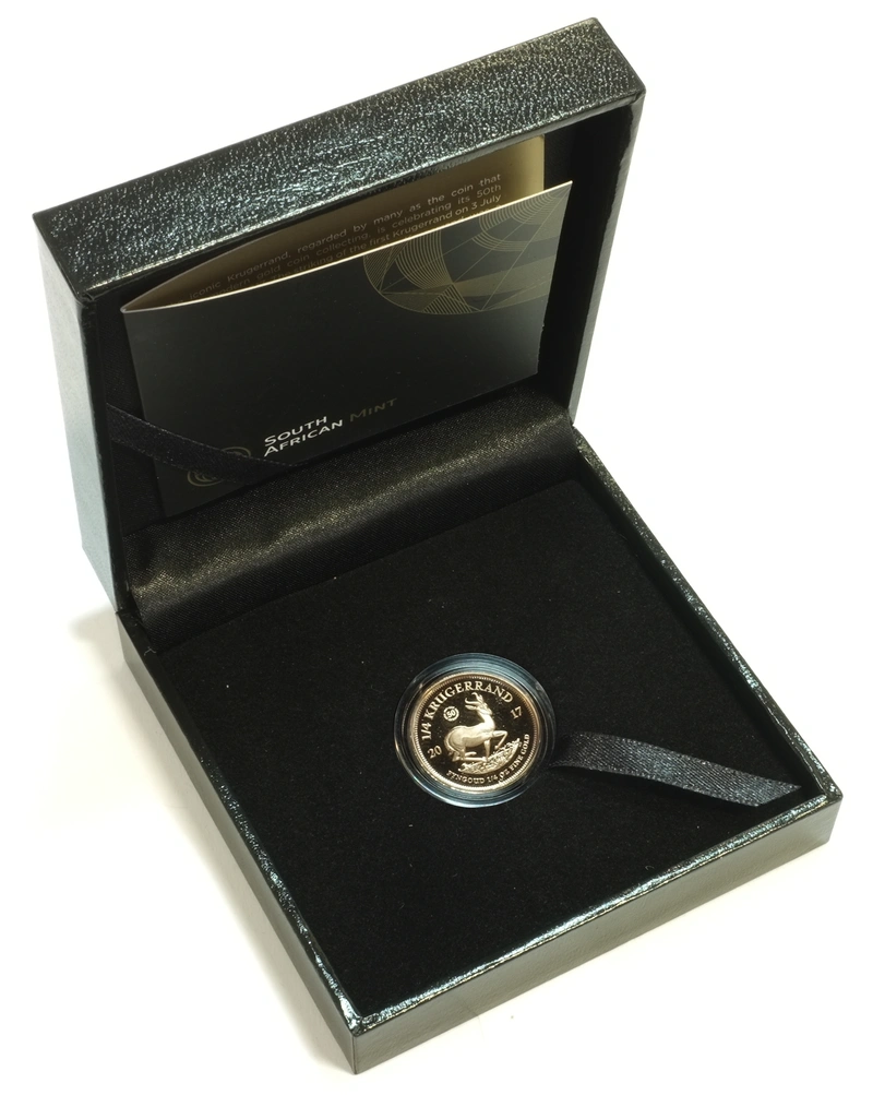 2017 Proof 1/4oz Krugerrand Gold Coin 50th Anniversary Boxed