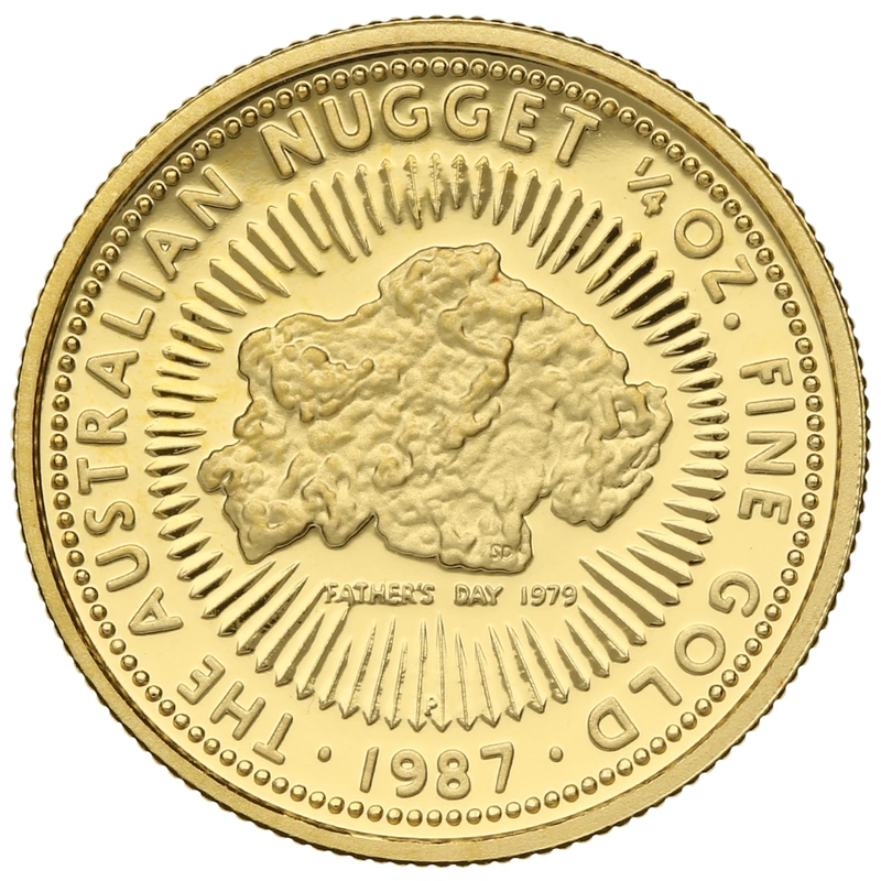 1987 Proof 1/4oz Australian Kangaroo Gold Nugget Coin