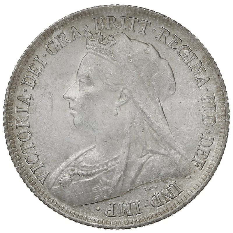 1901 Silver Shilling Coin Queen Victoria