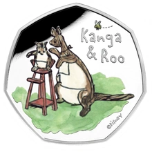 2022 Proof 50p Silver Coin Kanga and Roo Boxed