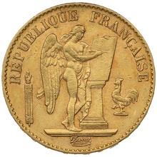 1894 French 20 Francs Gold Coin Guardian Angel A
