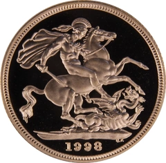 1998 Proof Gold Sovereign Coin Elizabeth II NGC PF69