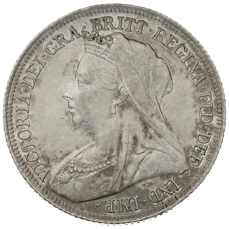 1900 Silver Shilling Coin Queen Victoria