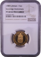 1989 Gold Proof Sovereign NGC PF68