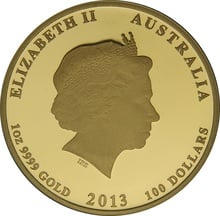 Australian 2013 Year of the Snake 1oz Gold Proof Coin Boxed