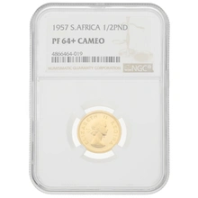 1957 £1/2 South Africa Gold Proof Coin Elizabeth II NGC PF64+