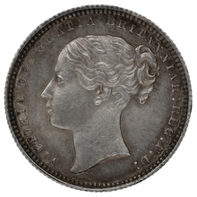 1872 Silver Shilling Coin Queen Victoria