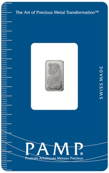 1g Platinum Bar PAMP Lady Fortuna Minted