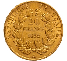 1852 20 French Francs - Napoleon III Bare Head - A