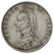 1891 Silver Half Crown Coin Queen Victoria Milled