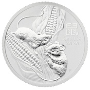 2020 Year of the Mouse Silver Coin 1/2oz Perth Mint Australian Lunar Series