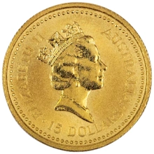 1989 1/10oz Australian Kangaroo Gold Nugget Coin