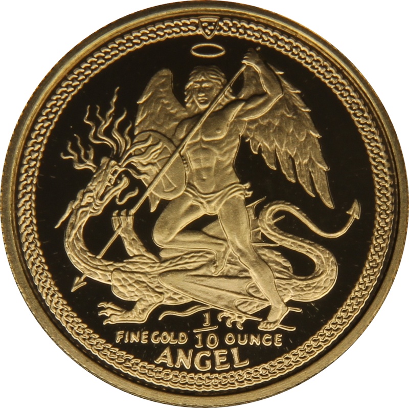 1987 Proof Isle of Man Angel Gold Coin 1/10oz