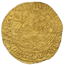 1467-1468 Gold Half Ryal Coin Edward IV mm Crown