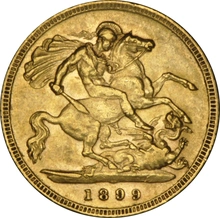 1899 Gold Half Sovereign Queen Victoria Veiled Head NGC AU55