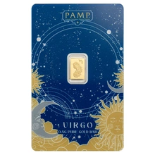 0.5g Gold Bar PAMP Zodiac Virgo Minted