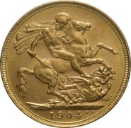 1904 Gold Sovereign Coin Edward VII Melbourne