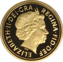2008 Proof Gold Half Sovereign Elizabeth II Fourth Head