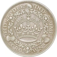 1928 Proof Silver Crown Coin George V Christmas Crown Good Very Fine