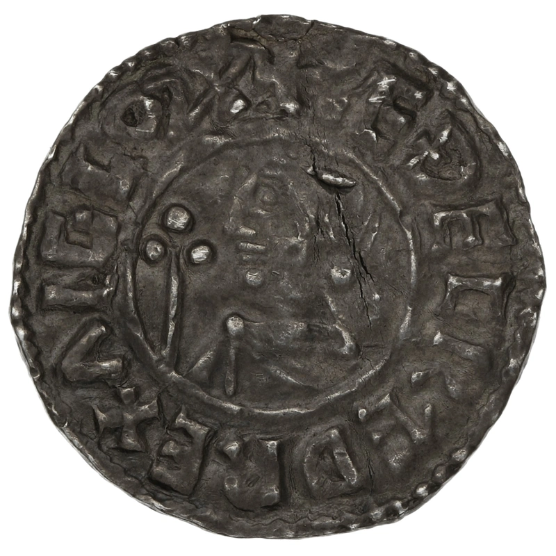 978-1016 Aethelred II Silver Penny Hammered Crux Type Edsige Winchester