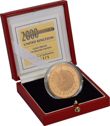 1999 2000 Proof Gold Crown £5 Coin  Millennium Boxed