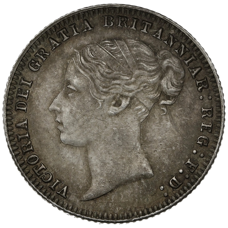1879 Silver Sixpence Coin Queen Victoria