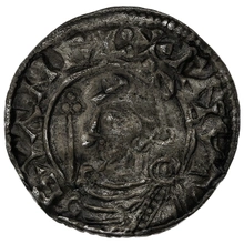 1016-1035 Cnut Silver Penny Hammered Pointed Helmet Type Cambridge Leofsige