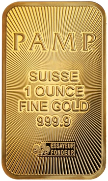 1oz Gold Bar PAMP Suisse Minted From £3,246 BullionByPost