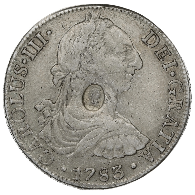 1783 George III Silver Countermarked Dollar Mexico