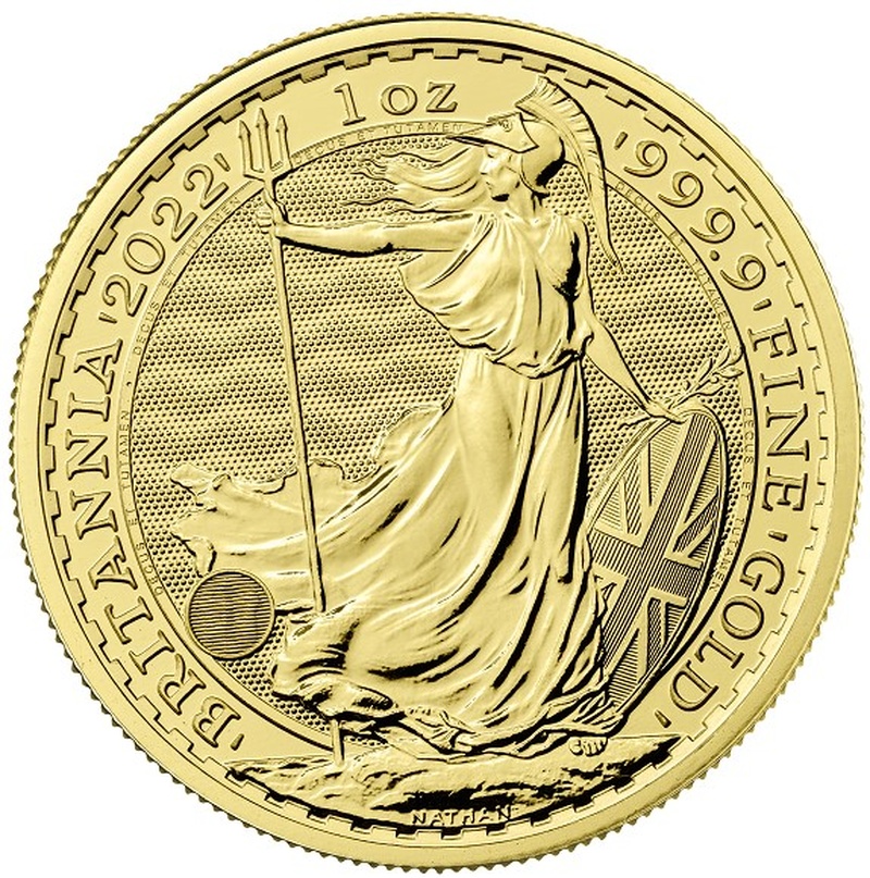 Tube of 10 x 1oz 2022 Gold Britannias Coin 999.9
