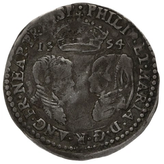 1554 Silver Sixpence Coin Phillip & Mary