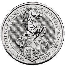 2020 2oz Silver Coin, White Horse of Hanover, Queen's Beast