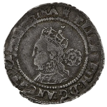 1570 Silver Sixpence Coin Elizabeth I Castle