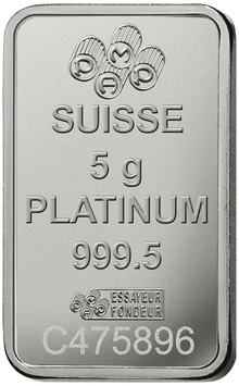 5g Platinum Bar PAMP Lady Fortuna Minted