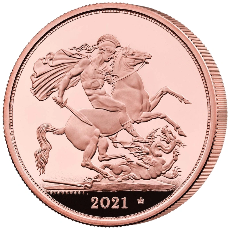 2021 Proof Gold £5 Coin Quintuple Sovereign 5th Head